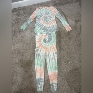 Rowdy Sprout Bamboo Tie Dye Pajama Set Size 6 Gender Neutral Little Girl